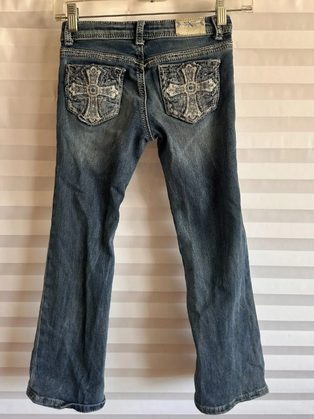 Grace in LA Girls Jeans Size 6X Embellished Pocket Denim Pants Western Bootcut